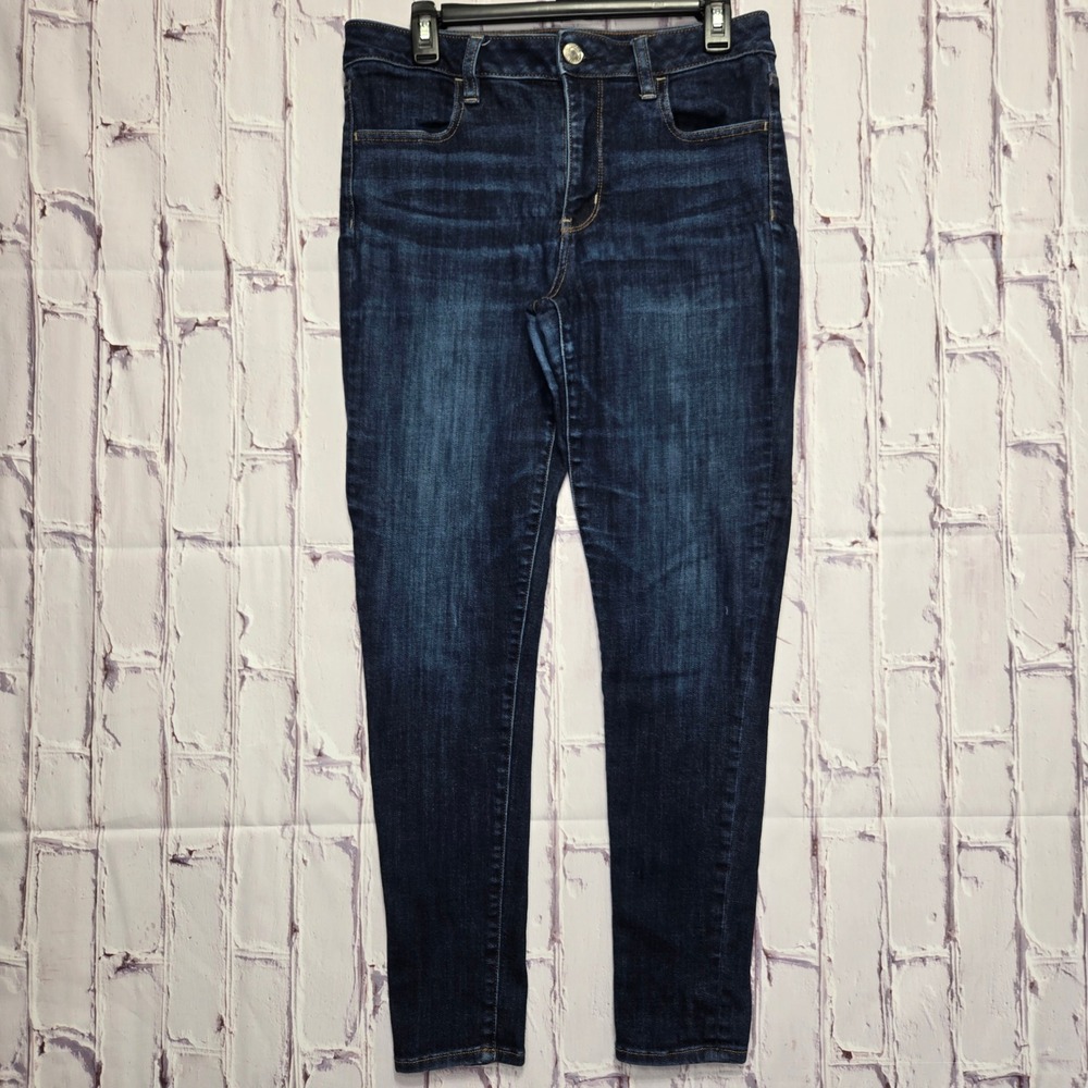 American Eagle Hi-Rise Jegging Dark Wash Super Super Stretch Jeans Womens 10 Reg